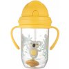Canpol babies Nevylievací hrnček so slamkou a závažím EXOTIC ANIMALS 270ml žltý