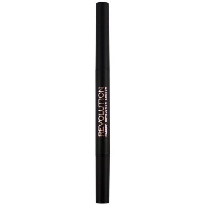 Makeup Revolution Duo Brow Definer ceruzka na obočie Medium Brown 0,15 g