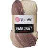 YarnArt Jeans Crazy 8201 Melírovaná hnedá