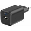 Swissten sieťový adaptér gan 1x usb-c 45w pd + 1x usb-a 18w qc - čierny