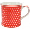 Isabelle Rose Porcelánový hrnček s bodkami 380 ml - červený