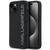 Karl Lagerfeld 3D Rubber Glitter Logo Zadní Kryt pro iPhone 15 Black