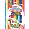 Pastelky JUNIOR Zoo JUMBO trojhranné - sada 12 ks + strúhadlo