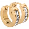 Troli Pozlátené oceľové náušnice krúžky s kryštálmi