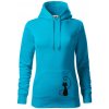 Zamilovaná mačka spredu - Mikina dámská Cape s kapucí - XL ( Svetlý tyrkys )