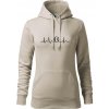 EKG baseball loptička - Mikina dámská Cape s kapucí - XL ( Ľadovo sivá )