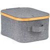 Úložný box G21 24 x 30 x 15 cm, bambusový s vekom, sivý