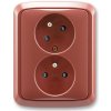 ABB, s.r.o. Tango - 5513A-C02357 R2 - Zásuvka dvojnásobná, natočená dutina; vresová červená