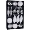 Gule MagicHome Vianoce, set, 16 ks, bielo - strieborné, na vianočný stromček, 8-15 cm
