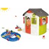Smoby set domček Jura Lodge s dvoma dverami a vodná dráha AquaPlay Start Set s kontajnerom a 2 plachetnice 810500-33