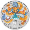 The Perth Mint strieborná minca minca Lunar Series III Rok of Dragon 2024 Kolorovaná 2 Oz