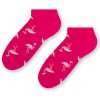 Dámske letné ponožky členkové, ružové s motívom plameniak, veľ. 35-37