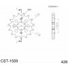 SUPERSPROX Reťazové koliečko SUPERSPROX CST-1559:14 14T, 428