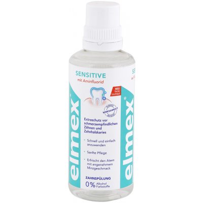 Elmex Sensitive Plus ústna voda s aminfluoridom pre citlivé zuby 400 ml