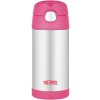Thermos termoska so slamkou Ružová, 355ml