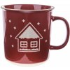 Vianočný keramický hrnček Snowy cottage červená, 710 ml