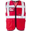 Korntex Berlin Multifunkčná reflexná vesta na zips KX802 Red 6XL