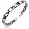 Šperky eshop - Magnetický tungstenový náramok s čiernymi spojmi, vysoký lesk AB11.14