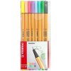 Stabilo Fineliner Point 0,4mm 8ks pastelové farby