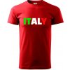 Italy Nápis - Klasické pánske tričko vyššej gramáže - S ( Červená )