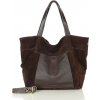 MARCO MAZZINI Veľká nákupná taška zo semišovej kože s vreckom | tamvohnedá vs119cc