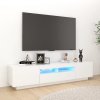TV skrinka s LED svetlami biela 180x35x40 cm-ForU-3081897