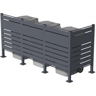 CoverTech Puzdro pre 3 odpadkové koše 120 l alebo 240 l Halen antracit
