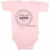 Body krátky rukáv Baby Nellys, Made with love, ružové Baby Nellys