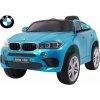 Ramiz Elektrické autíčko BMW X6M Lakované,EVA kolesá, vstup MP3,USB,SD,AUX, DO 2.4 GHz Kožené sedadlo Originál licencia modrá