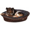 Prútený pelech pre psa mačku hnedý kôš s bavlna pelechom, DOTTY