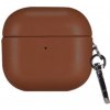 AppleKing obal z PU kože s karabínou pre AirPods 4 - hnedý - možnosť vrátiť tovar ZADARMO do 30tich dní