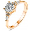 Olivie Strieborný prsteň MOISSANITE SRDCE ROSE 9838 Velikost prstenů: 8 (EÚ: 57 – 58) Ag 925; ≤1,9 g.