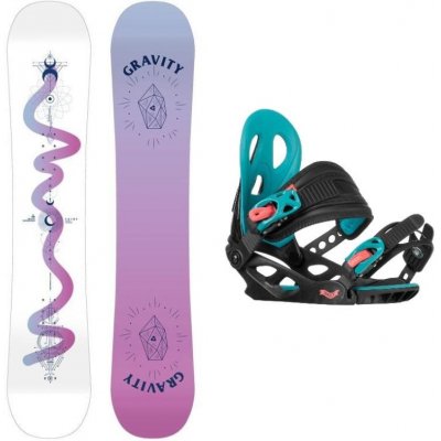 Gravity Fairy 23/24 juniorský snowboard + Gravity G1 Jr black/pink/teal vázání - 140 cm + M (< EU 38 )