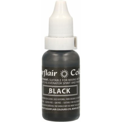 Sugarflair Colours Tekutá farba Black Čierna 14 ml