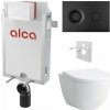 Alcadrain Set modul na stenu, WC Pro, sedadlo s tlačidlom, čierna mat M1978 KAE076 1 set