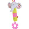 BABY ONO Plyšová pískacia hračka s hryzátkom sloník 28 biela