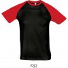 SOL´S FUNKY / Pánske 2-farebné raglánové tričko - black/red XXL