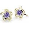 Cutie Jewellery Pôvabné zlaté detské náušnice C2204-30-X-1 fialová