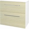 Dreja Umývadlová skrinka BIG INN SZZ2 80 - N01 Biela lesk / Úchytka T04 / D04 Dub