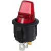 Kolískový vypínač s páčkou, okrúhly s podsvietením KCD1-5, ON-OFF, 12V Červená