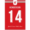 Superfutbal Maketa dresu FC Liverpool, červená Rozmer: A4, Meno a číslo: Henderson 14