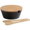 KESPER Misa na ovocie a šalát s príborom a bambusovým vekom, Ø 26 cm, čierna KESPER 92524
