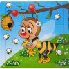 Drevené puzzle Zvieratká: Včielka 9 dielikov