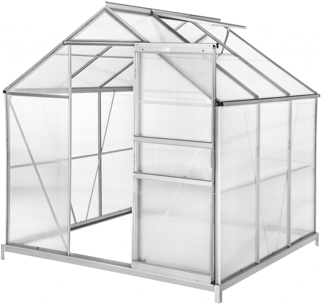 Tectake hliníkový skleník s podstavcom 190 x 185 x 195 cm