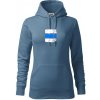 Turistická značka - modrá - Mikina dámská Cape s kapucí - S ( Denim )