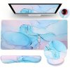 Huado XXL ergonomický set podložiek k PC 4v1 Ružovo-modrý mramor