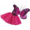 Karnevalový kostým - motýľ - fialovoružová