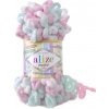 Alize příze Puffy color 6052 bílá, růžová, mint