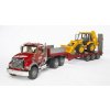 Bruder 2813 Nákladní auto MACK Granit návěs + traktor JCB