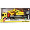 Auto ťahač s bagrom 1:16 39 cm na zotrvačník so svetlom a zvukom
